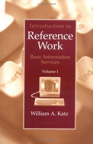 Tapa de Introduction to Reference Work,  Volume I