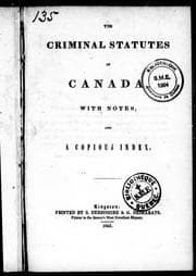 Tapa de The Criminal statutes of Canada