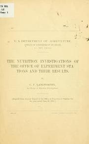 Tapa de The nutrition investigations of the Office of experiment stations and their results ...