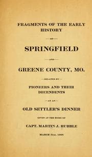 Tapa de Fragments of the early history of Springfield and Green County