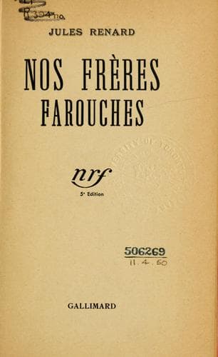Tapa de Nos frères farouches