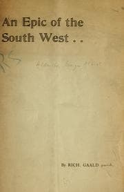 Tapa de An epic of the South west