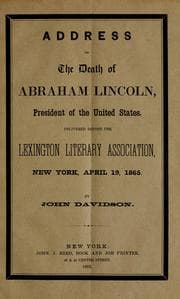 Tapa de Address on the death of Abraham Lincoln, President of the United States