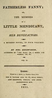 Tapa de Fatherless Fanny; or, The memoirs of a little mendicant and her benefactors
