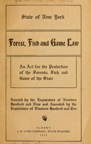 Tapa de Forest, fish and game law