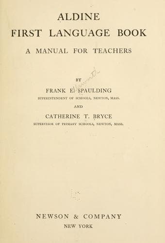 Tapa de Aldine first language book