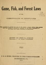 Tapa de Game, fish, and forest laws of the commonwealth of Pennsylvania ..