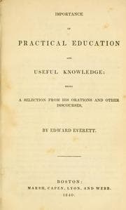 Tapa de Importance of practical education and useful knowledge