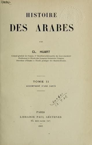 Tapa de Histoire des Arabes