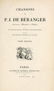 Tapa de Chansons de P.J. de Béranger