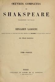 Tapa de Oeuvres complètes de Shakspeare (All's Well That Ends Well / Comedy of Errors / Cymbeline / Hamlet / Love's Labour's Lost / Macbeth / Measure for Measure / Merchant of Venice / Merry Wives of Windsor / Much Ado About Nothing / Othello / Romeo and Juliet / Taming of the Shrew / Tempest / Troilus and Cressida / Twelfth Night / Two Gentlemen of Verona / Winter's Tale)
