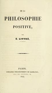 Tapa de De la philosophie positive
