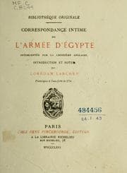 Tapa de Correspondance intime de l'armée d'Égypte