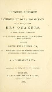 Tapa de Histoire abrégée de l'origine et de la formation de la société dite des Quakers
