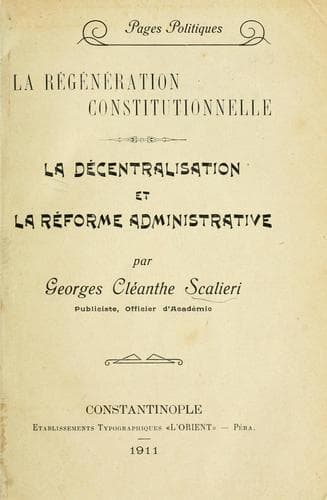 Tapa de La régéneration constitutionelle