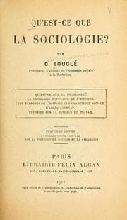 Tapa de Qu'est-ce que la sociologie?