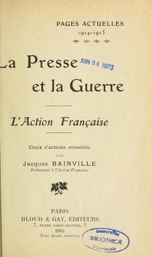 Tapa de La presse et la guerre