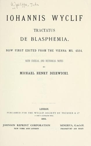 Tapa de Tractatus de blasphemia