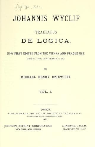 Tapa de Tractatus de logica