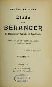 Tapa de Étude sur Béranger, le chansonnier patriote et républicain