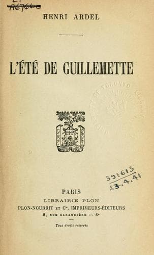 Tapa de L'été de Guillemette