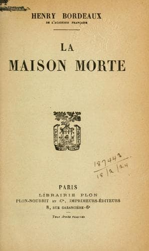 Tapa de La maison morte