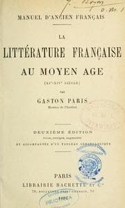 Tapa de La littérature française au Moyen Âge, XIe-XIVe siècle