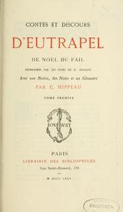 Tapa de Contes et discours d'Eutrapel, de Noël du Fail