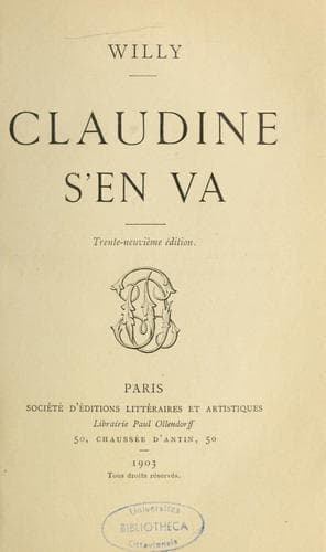Tapa de Claudine s'en va