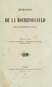 Tapa de Mémoires de M. de La Rochefoucauld, duc de Doudeauville