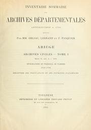Tapa de Inventaire sommaire des archives départementales antérieures à 1790, rédige par MM. Orliac, Legrand et F. Pasquier