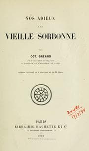 Tapa de Nos adieux à la vieille Sorbonne