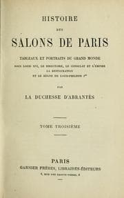 Tapa de Histoire des salons de Paris