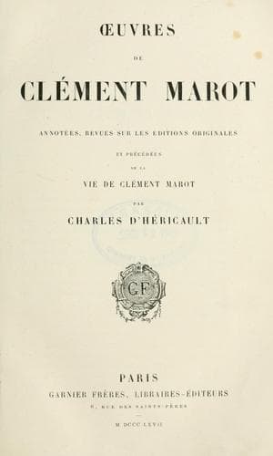 Tapa de Oeuvres de Clément Marot
