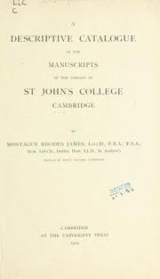 Tapa de A descriptive catalogue of the manuscripts in the library of St. John's college Cambridge