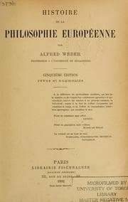 Tapa de Histoire de la philosophie européene