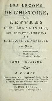 Tapa de Les leçons de l'histoire, ou lettres d'un père à son fils, sur les faits intéressans de l'histoire universelle