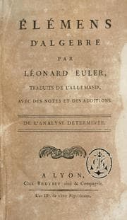 Tapa de Élémens d'algebre