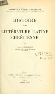 Tapa de Histoire de la littérature latine chrétienne