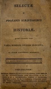 Tapa de Selectæ e profanis scriptoribus historiæ