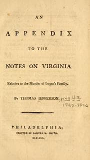 Tapa de An appendix to the Notes on Virginia relative to the murder of Logan's family