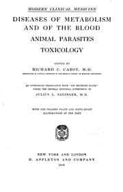 Tapa de Diseases of metabolism and of the blood, animal parasites, toxicology