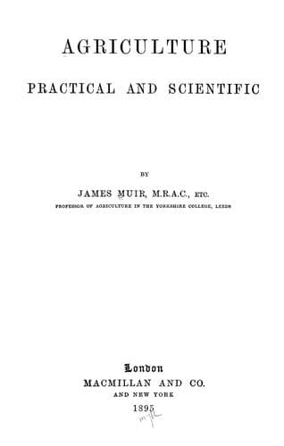Tapa de Agriculture, practical and scientific