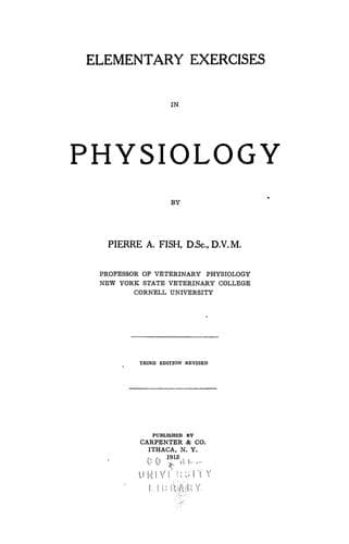Tapa de Elementary exercises in physiology