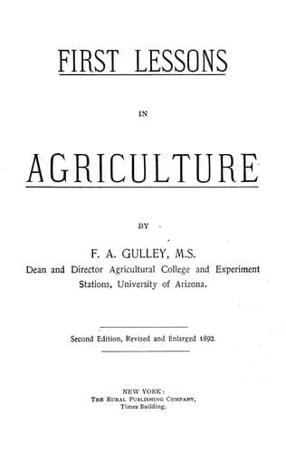 Tapa de First lessons in agriculture