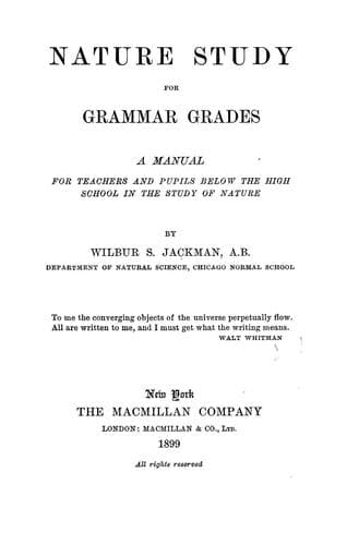 Tapa de Nature study for grammar grades