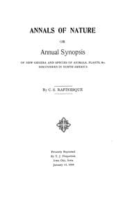 Tapa de Annals of nature