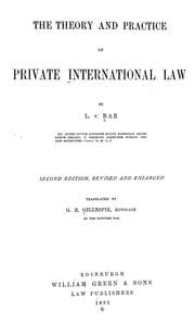 Tapa de The theory and practice of private international law