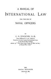 Tapa de A manual of international law for the use of naval officers