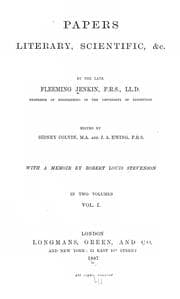 Tapa de Papers, literary, scientific, &c., by the late Fleeming Jenkin ...